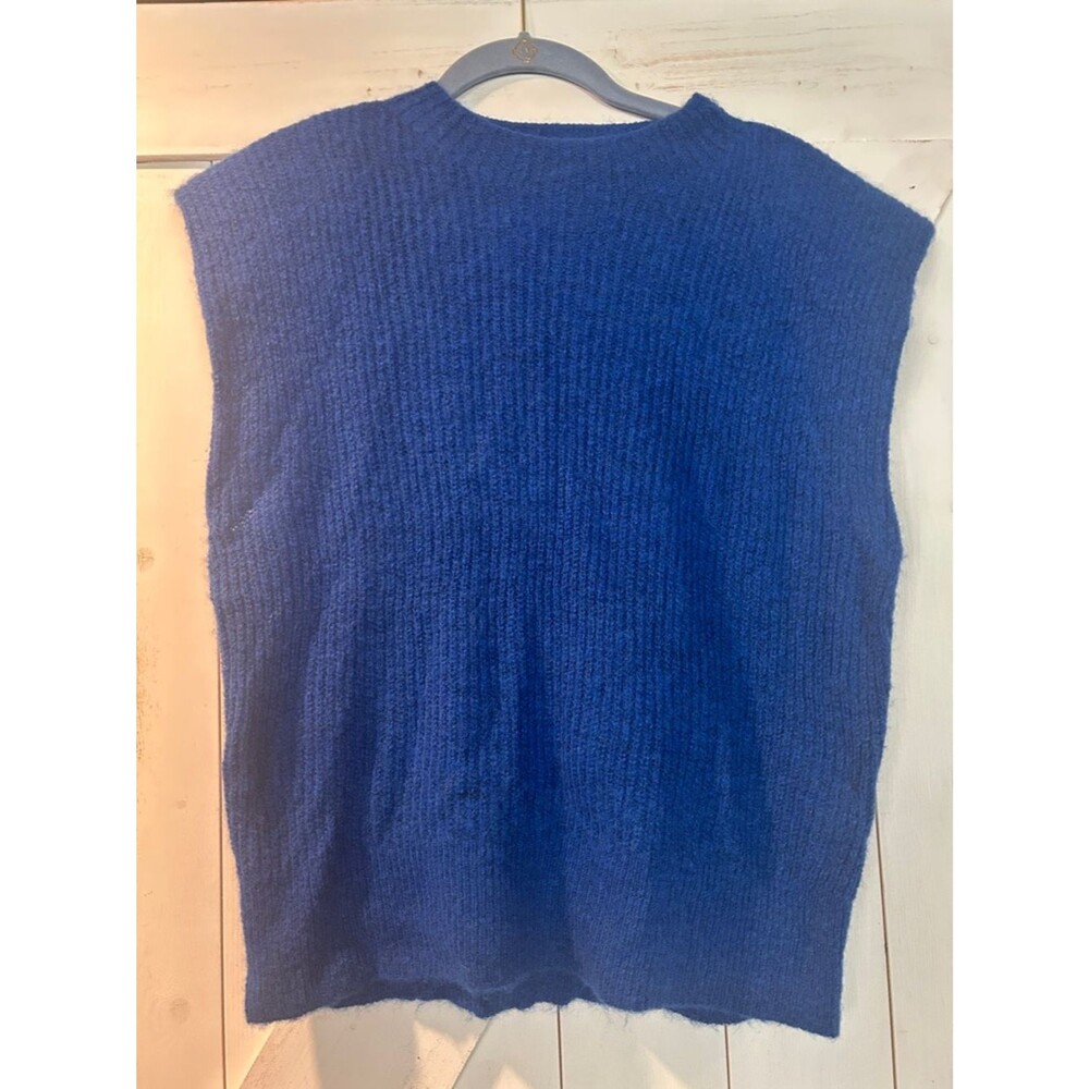 Banana Republic Blue Knit Medium Sleeveless Sweater Wool Alpaca Blend